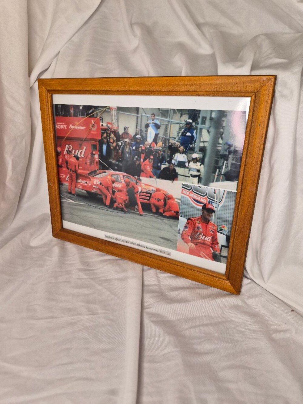 VTG Y2K Dale Earnhardt Jr 8Budweiser NASCAR Framed Daytona 500 Pit Stop Victory